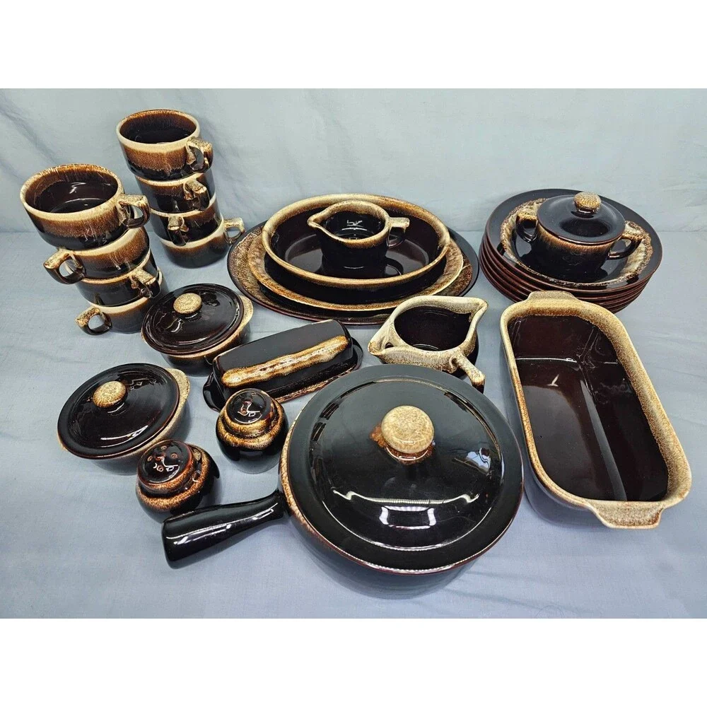Butter Dish Pfaltzgraff Gourmet Brown Stoneware Drip Glaze Covered 1/4 lb